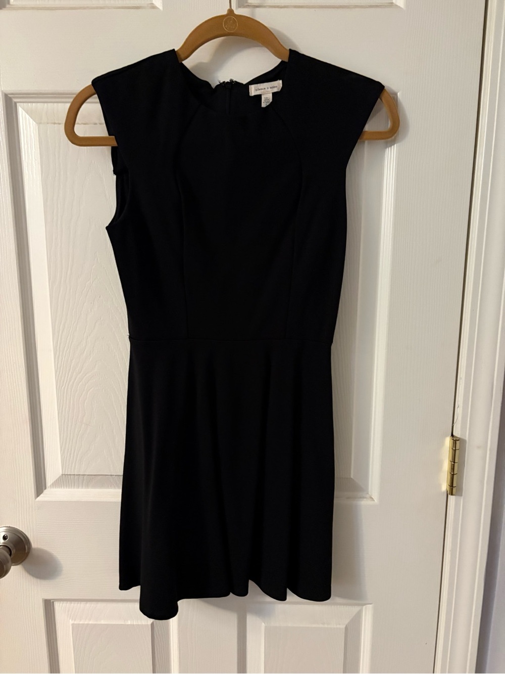 silence + noise Black Backless Cap-Sleeve Mini Dress